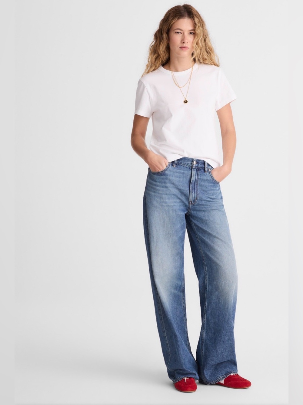 NWOT madewell low-slung baggy jeans in airy denim color pickett wash size 28